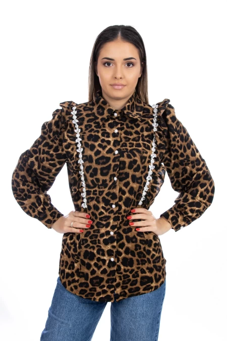Frauenhemd VMC2969 Leopard | Kikiriki