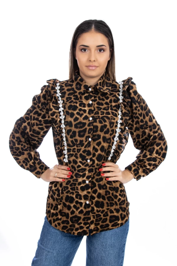 Frauenhemd VMC2969 Leopard | Kikiriki