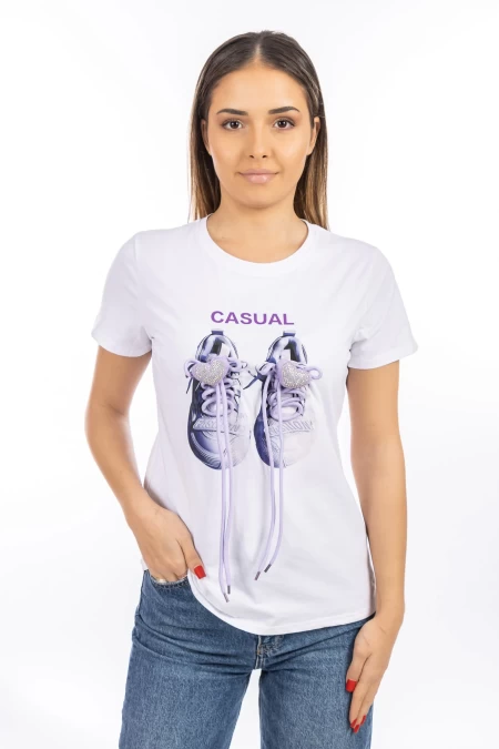 Frauen SC56 T -Shirt Weiß Kikiriki