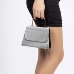 Handtasche 718 Black-Silver Mei