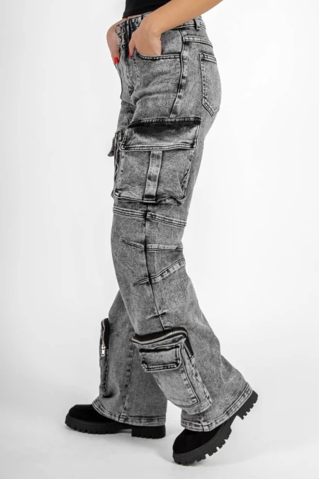 Frauen Jeans HM2213 Dunkelgrau Kikiriki