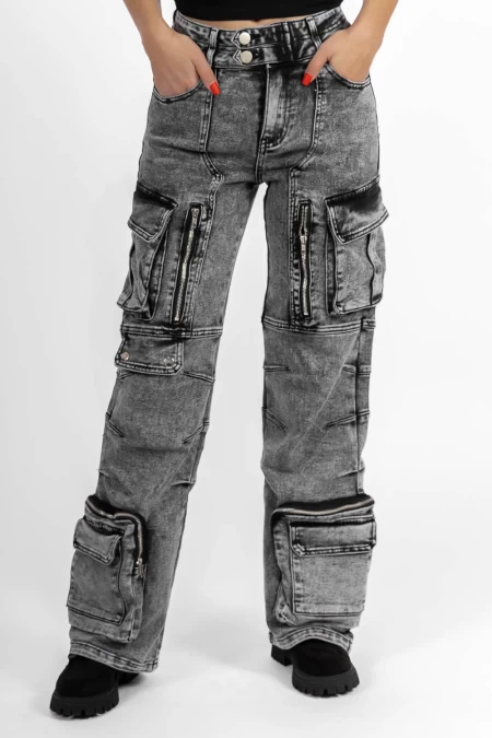 Frauen Jeans HM2213 Dunkelgrau Kikiriki