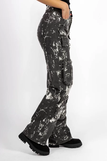 Frauen Jeans HM6625-1 Black-Biała | Kikiriki