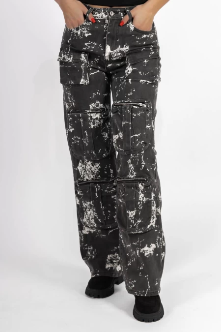 Frauen Jeans HM6625-1 Black-Biała | Kikiriki