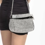 Handtasche 978-1 Schwarz-Silver Mei