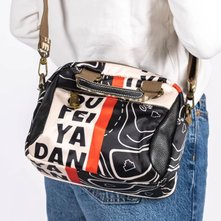 Handtasche 6620 Black-Beży-rot Mei