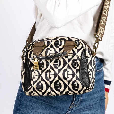 Handtasche 6620 Black-Bege Mei