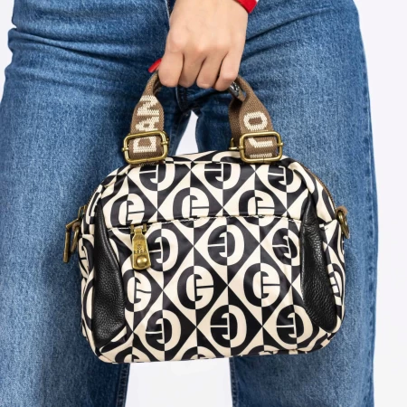 Handtasche 6620 Black-Bege Mei