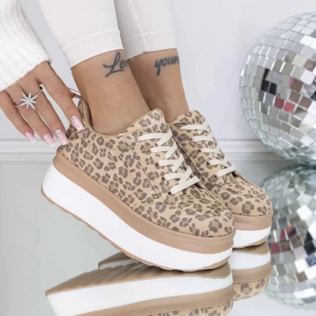 Frauen -Sneaker 3WL198 Beige Leopard | Mei