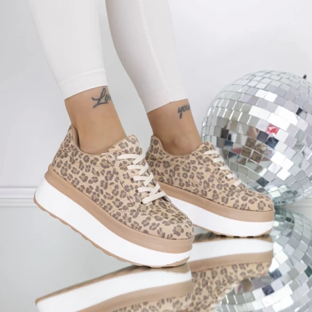 Frauen -Sneaker 3WL198 Beige Leopard | Mei