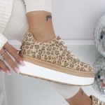 Frauen -Sneaker 3WL198 Beige Leopard | Mei