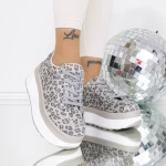 Damen -Sneaker 3WL198 GRAY Leopard | Mei