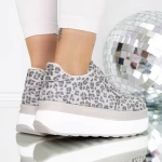 Damen -Sneaker 3WL198 GRAY Leopard | Mei