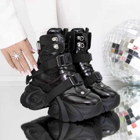 Frauenstiefel im Frühling-Jesjn20 Schwarz Mei