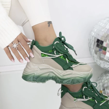 Sportschuhe auf der 3SJN32 -Plattform Grün | Mei