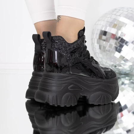 Frauenstiefel im Frühling-Jesjn33 Schwarz Mei