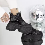 Frauenstiefel im Frühling-Jesjn33 Schwarz Mei