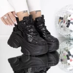 Frauenstiefel im Frühling-Jesjn33 Schwarz Mei
