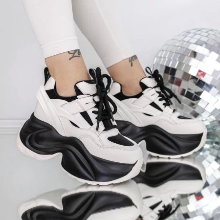 Sportschuhe auf der 3SJN26-Plattform Czarny-Biała | Mei