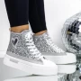 Frauenstiefel im Frühjahrs-Jesień 3b29 Silber Mei