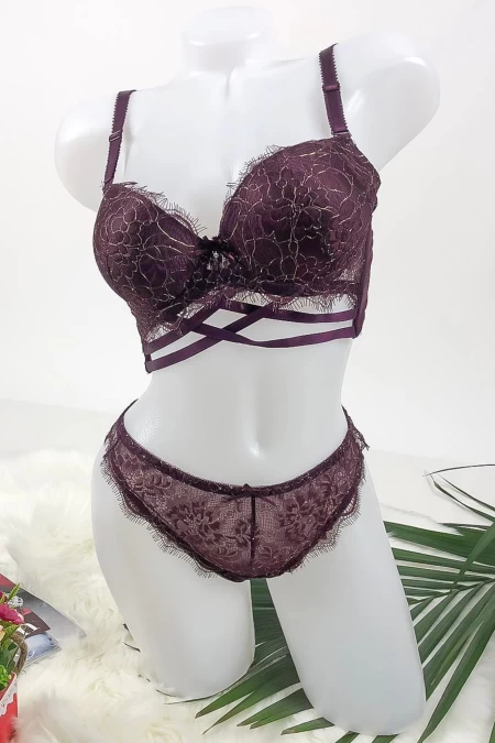 Dessous -Set - Feigen und BH - V12 Lila Rosegirl