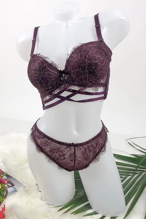 Dessous -Set - Feigen und BH - V12 Lila Rosegirl