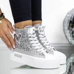 Frauenstiefel im Frühjahrs-Jesień 3b29 Silber Mei