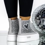 Frauenstiefel im Frühjahrs-Jesień 3b29 Silber Mei