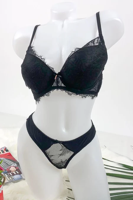 Dessous -Set - Feigen und BH - V36 Black | Rosegirl