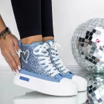 Frauenstiefel im Frühling-Jessień 3b29 Blau Mei