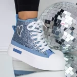 Frauenstiefel im Frühling-Jessień 3b29 Blau Mei