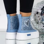 Frauenstiefel im Frühling-Jessień 3b29 Blau Mei