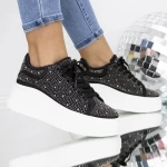 Frauen-Sneaker 3B33 Black-Biała | Mei