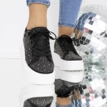 Frauen-Sneaker 3B33 Black-Biała | Mei