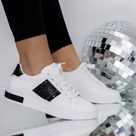 Frauen -Sneaker 3B31 Weiß und Schwarz | Mei