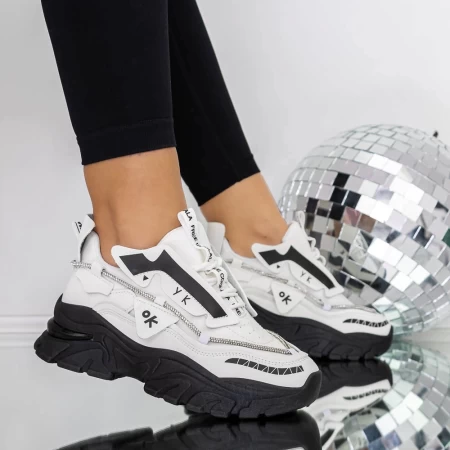 Frauen-Sneaker 3WL180 Black-Biała | Mei