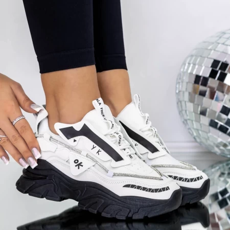 Frauen-Sneaker 3WL180 Black-Biała | Mei