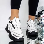 Frauen-Sneaker 3WL180 Black-Biała | Mei