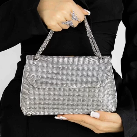 Silber M00975 Umhängetasche Mei