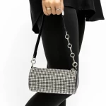 Handtasche 23016 Schwarz-Silver Mei