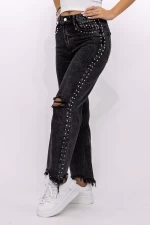 Frauen Jeans H2697 Schwarz Kikiriki