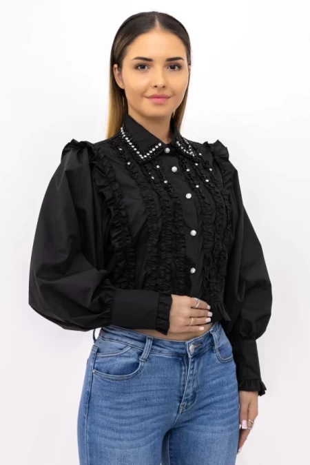 Frauen TR69017 Black T -Shirt Kikiriki