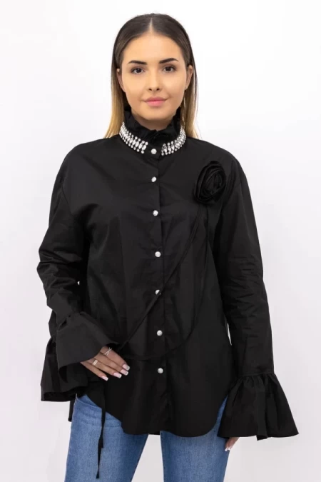 Frauen TR69015 Black T -Shirt Kikiriki