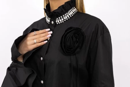 Frauen TR69015 Black T -Shirt Kikiriki