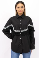 Frauenhemd 9667 Schwarz Kikiriki