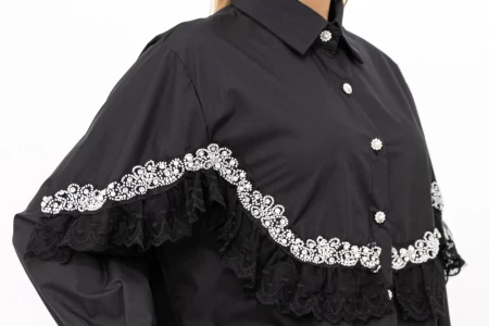 Frauenhemd 9667 Schwarz Kikiriki