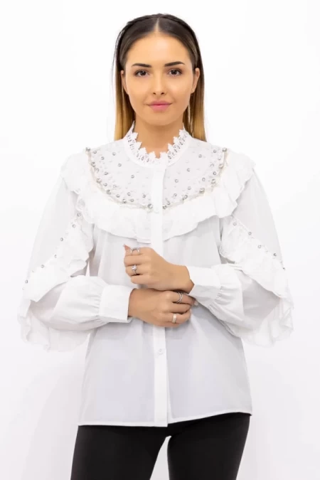 Frauenhemd 9575 Weiß Kikiriki