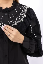 Frauenhemd 9575 Schwarz Kikiriki