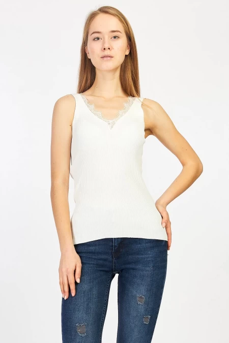 Ärmellose Bluse 091 Weiß ADROM