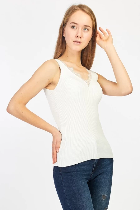 Ärmellose Bluse 091 Weiß ADROM